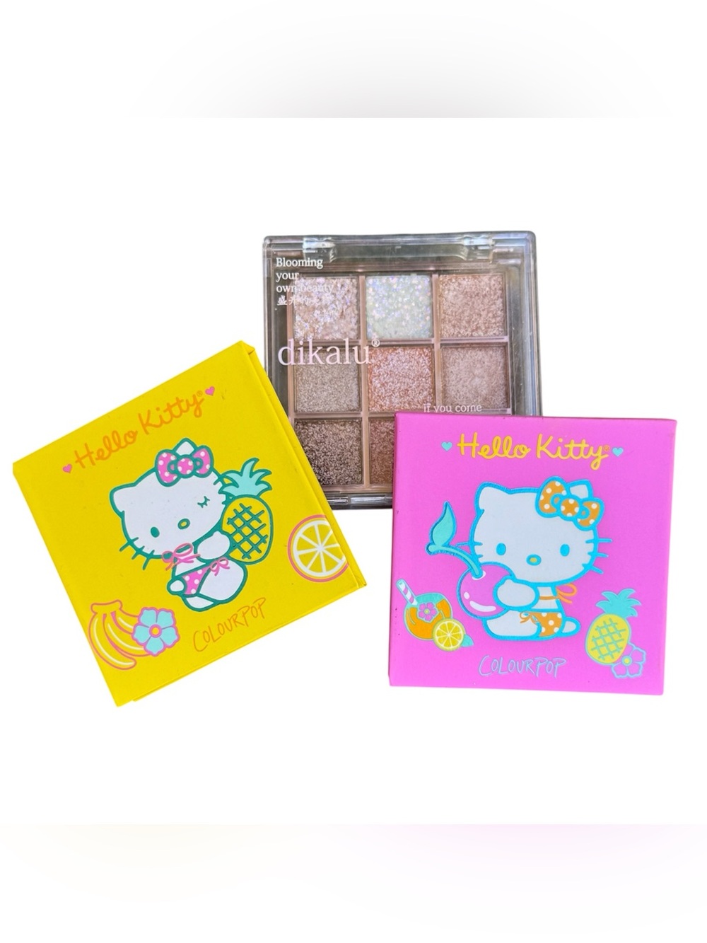 Colourpop Dikalu Hello Kitty Kawaii Sanrio Collab Glitter Eyeshadow Pallete Lot